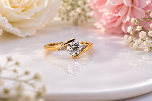 Anillo de compromiso con diamante cultivado en laboratorio de corte redondo, anillo solitario moderno con diseño en espiral, oro de 10K, 14K, 18K, plata 925, 935 - Product Image 2