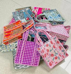 Cotton Quilted Tote <b>Bag</b>, <b>Boho</b> Floral Hand Block Printed Shopping <b>Bags</b>, Beach <b>Bag</b>, Travel and Shoulder Tote <b>Bags</b>, Women Gifts - Product Image 4