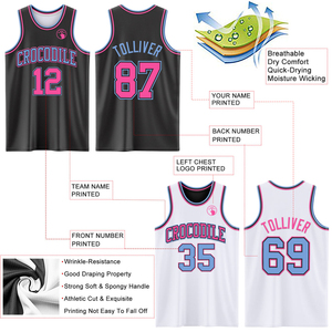 Ensemble d'uniformes de basketball réversibles par sublimation, personnalisables avec le nom de l'équipe, en polyester respirant, maillot et short de basketball légers pour adultes - Product Image 3