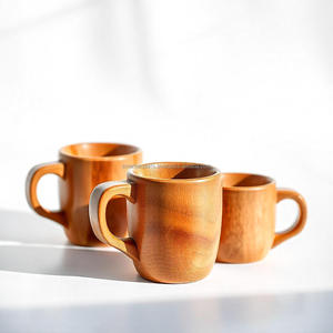 Mug à poignée en bois naturel fait à la main de qualité supérieure, écologique, durable, style classique, pour le thé, le café, la bière, les fêtes - Product Image 6