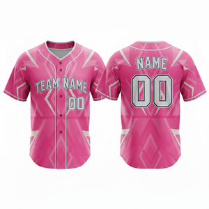 Camiseta de Béisbol Personalizada con Nombre del Equipo, Transpirable, de Secado Rápido, 100% Poliéster, Sublimada, con Cuello en V, Unisex, Manga Corta - Product Image 4
