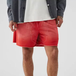 Shorts amples à taille élastiquée, délavés à l'acide, vente en gros, personnalisables, grandes tailles, pour usage décontracté - Product Image 3