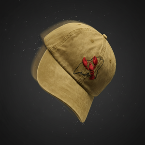 Gorra de Béisbol con Bordado de Langosta, 100% Algodón, Diseño del Contorno del Estado de Maine, Estilo Vintage Lavado, Gorra Tipo Dad, Estilo Personalizado OEM - Product Image 5