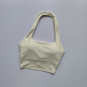 Summer New Sexy Hanging Neck with Chest Pads, Beautiful Back Sports Bra, Women's <b>Light</b> Luxury Fashion, Unique Pleated Sports Bra - Product Image 3