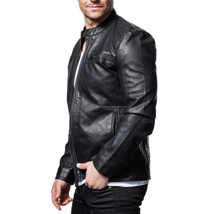 Chaquetas de cuero reflectantes brillantes originales Brando para hombre con logotipo personalizado impreso abrigos al por mayor de lona de calle para motociclistas - Product Image 2