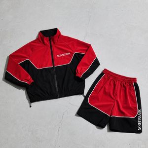 Custom Waterproof Nylon Jacket Shorts Set Windbreaker Tracksuit Short Set Summer Jacket Joggers <b>Lightweight</b> <b>Hoodie</b> Shorts Set - Product Image 3