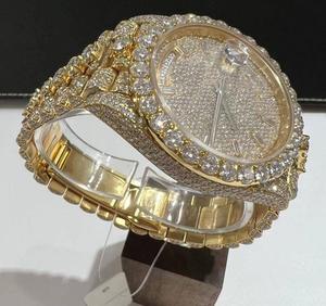 Relojes de Lujo de Diseño con Zafiro Amarillo, Aleación, Movimiento Mecánico Automático, Incrustaciones de Moissanita VVS, Unisex, Venta al Por Mayor - Product Image 3