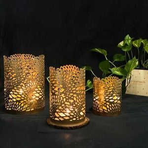 AZORA INDUSTRIES Black <b>Iron</b> Nautical Rope Handmade Customized Printing Durable Votive Holder Elegant Table Decor for - Product Image 2