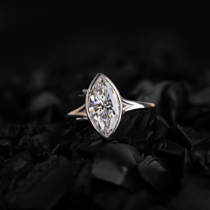 14K Gold Marquise Diamond <b>Ring</b> Bezel Set Solitaire Engagement <b>Ring</b> Minimal Bridal Jewelry Wholesale Custom Manufacturer Supplier - Product Image 1