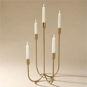 Wholesale Modern Metal Candelabra 4-Arm <b>Candle</b> <b>Holder</b> Vintage Copper Finish Table Centerpiece Luxury Wedding Home Decor Hotel - Product Image 1