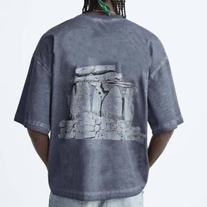 100% Cotton Streetwear T-<b>shirt</b> For <b>Men</b> <b>Silk</b> Screen Printing Crew Fitness Letter High Street - Product Image 5