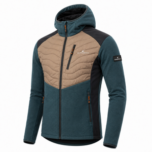 Veste d'hiver à capuche pour homme, imperméable, coupe-vent, respirante, séchage rapide, tissu PU, polyester/coton, fermeture éclair - Product Image 3