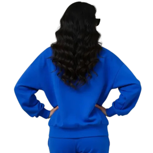 Women Fleece Crew Neck Sweatshirt Tracksuit <b>Set</b> Cuffed Jogger Trousers Relaxed Fit Casual Winter <b>Two</b> <b>Piece</b> <b>Lounge</b> Outfit - Product Image 4
