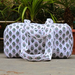 Custom Printed Luxury Durable Large Capacity Cotton Duffel Bags-Eco-Friendly Travel & Sports Gym Luggage Unique Quilted Design - Product Image 6
