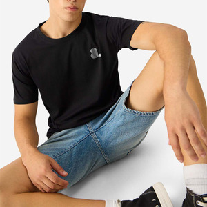 Light <b>Weight</b> Plus Size Custom Logo Printing Round Neck <b>Blank</b> Short Sleeve Cotton/Bamboo Fiber Breathable Quick Dry Men T-Shirt - Product Image 6