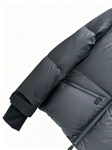 Blouson matelassé pour homme à col montant, coupe-vent, en nylon épais, hiver, décontracté, fermeture éclair courte, couleur unie, coupe classique - Product Image 4