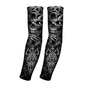 Skull and Demon Print <b>Arm</b> <b>Sleeves</b> Unisex Anti-Uv <b>Compression</b> <b>Sleeve</b> for Adults Sublimation Transfer Print 100% Polyester - Product Image 1