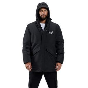 Mens Black <b>Waterproof</b> Hooded <b>Winter</b> <b>Jacket</b> Full Zip Windproof Thermal Outdoor Rainproof Longline Sportswear Coat - Product Image 1