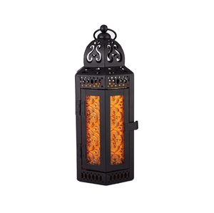 Handicrafts Brass Lantern With Glass <b>Panels</b> And Intricate Cutout Design For Home Decoration Outdoor Metal Lantern - Product Image 2
