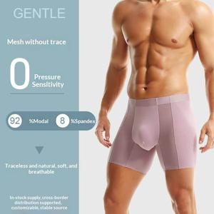 <b>Custom</b> Men's Cotton <b>Boxer</b> Briefs Tag Free Comfortable Underwear OEM ODM Factory Wholesale Manufacturer - Product Image 2