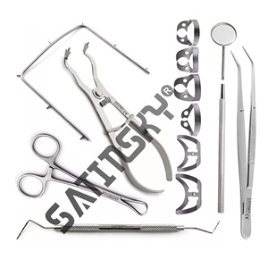 Kit de démarrage Satinsky Enterprises 18 pièces pour digue de Koffner manuelle, avec cadre, poinçons et instruments chirurgicaux dentaires en acier inoxydable - Product Image 6