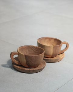 Tasse à thé et à café en bois écologique de haute qualité, en acacia naturel, avec poignées, faite à la main, grande capacité, moderne, pour les fêtes - Product Image 6