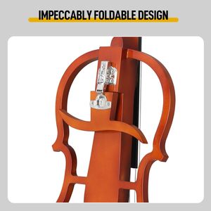 Violoncello Elettrico Professionale 4/4 con Custodia, Arco, Resina, Auricolari e Cavo di Collegamento in Legno Naturale - Product Image 6