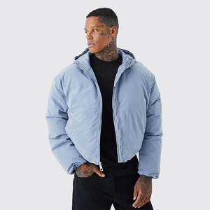 Polyester Puffer <b>Jacket</b> Regular Fit <b>Plus</b> <b>Size</b> Long Sleeve Comfortable Streetwear Fashionable Plain Front Breathable <b>Waterproof</b> - Product Image 2