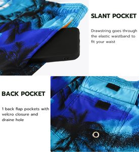 Quick Dry Drawstring Swim <b>Trunks</b> Stretch Beach Shorts <b>Men</b> Surfing Board Short Swimwear Swimming Shorts - Product Image 2