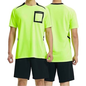 Ensembles d'uniformes d'arbitre de football 100 % polyester par sublimation, service OEM, vêtements d'entraînement sur mesure - Col ras du cou extensible à séchage rapide - Product Image 1