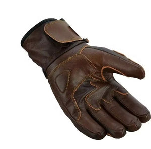 Gants de moto d'hiver grande taille en cuir respirant coupe-vent pour motocross vintage avec protection des phalanges pour une conduite sécurisée - Product Image 4