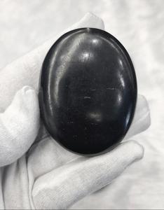 Natural Shungite Oval Palm Stone | Shungite Oval Palm Stone <b>Purifies</b> <b>water</b>, Reduces oxidative stress, Reduces inflammation - Product Image 4