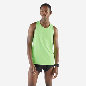 Men's <b>Neon</b> Green Sleeveless Tank <b>Top</b> O-Neck Knitted Solid Color Sporty Fit Breathable Regular Length <b>Top</b> - Product Image 1