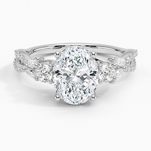 Anillo BOJ 0143 con Corte Ovalado, Plata 925, Engaste de Tres Piedras Tipo Willow, Anillo Solitario con Diamante de 2ct, Color D, VVS1, Moissanita GRA - Product Image 1