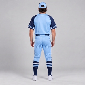 Ensemble d'uniformes de baseball personnalisés pour hommes, bleu clair marine, polyester respirant, séchage rapide, vêtements de sport, taille adulte, uniforme de baseball - Product Image 6