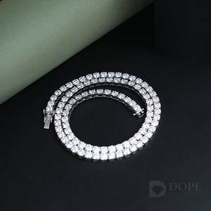 Collier chaîne cubaine Miami en argent sterling 925 avec diamant de laboratoire, bijoux hip-hop unisexe pour cadeau de fête - Product Image 3