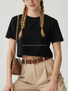 <b>Women's</b> <b>Black</b> Crew Neck T-Shirt Regular Fit Short Sleeve 100% Cotton Jersey Fabric Breathable Casual All Seasons - Product Image 1