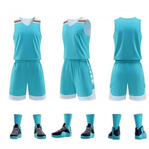 Conjunto de uniforme de baloncesto de secado rápido para hombre, camisetas y pantalones cortos transpirables profesionales en negro de talla grande disponible - Product Image 3