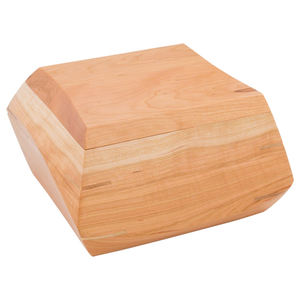 Urna Funeraria Geométrica de Madera Natural Sostenible - Urna Conmemorativa de Madera Dura Hecha a Mano - Contenedor Grande para Cenizas - Product Image 1