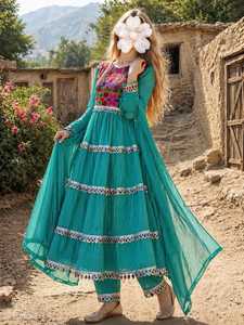 Wholesale Price New Arrival High Quality Afghan Ethnic Women Full Embroidered Lace Decorated Best Natural Afghan Evening <b>Dresses</b> - Product Image 3