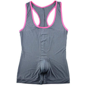New Style Men Gym Singlet Mesh Tank Top With Hollow <b>Back</b> Design Sporty Fit Spandex Polyester Knitted Solid Color V-Neck Style - Product Image 6