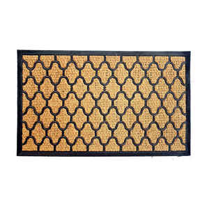 Tapis en fibre de coco à dos en caoutchouc, écologiques, antibactériens, lavables, à motif puzzle fin, pour usage extérieur, hôtelier et domestique - Product Image 1