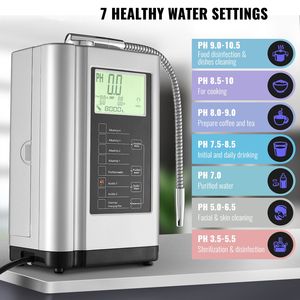 Macchina Ionizzatrice d'Acqua Alcalina pH 3.5-10.5, 7 Impostazioni, Sistema di Filtrazione Domestico, Purificatore d'Acqua Alcalina/Acida con Idrogeno - Product Image 2