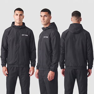 Men's Hooded Bomber Jacket Windproof Zipper Front Print Nylon Hoodie Autumn Outerwear 100% Waterproof Rain Wear Hooded Jacket - Product Image 5