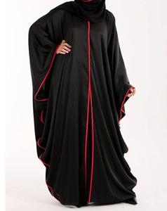 Vêtements islamiques à manches longues de couleur unie noire, hijab musulman pour femmes, abaya/robe longue décontractée à manches longues imprimée, abaya grande taille - Product Image 5