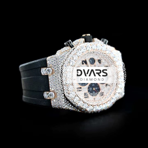 Montre-bracelet automatique de luxe avec mouvement automatique, diamants couleur D, moissanite VVS1, cristal saphir, acier inoxydable, raffinée et haut de gamme - Product Image 2