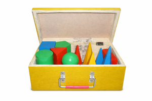 Wooden & Plastic Geometric Solids 3D Shapes Geometry Model Kit with Metal <b>Storage</b> <b>Box</b> Educational Math & Physics Teaching Aid - Product Image 3