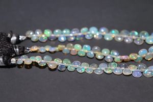 Perles d'opale Welo éthiopiennes de 7 MM opale éthiopienne naturelle en forme de coeur lisse ligne de 8 pouces pour l'artisanat de bijoux - Product Image 6