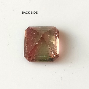Tourmaline bicolore naturelle de 3,45 carats, qualité Zambie Premium, taille octogonale, pierre précieuse brute, éclat brillant, 8,4x9x6,2mm, jeu de couleurs/feu - Product Image 4