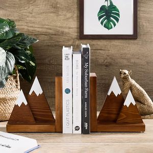 <b>Rustic</b> Bamboo Square Art Deco Eco-Friendly Desktop Bookends Metal Storage Organizer Decorative Book Holder Pen Pencil <b>Desk</b> - Product Image 1